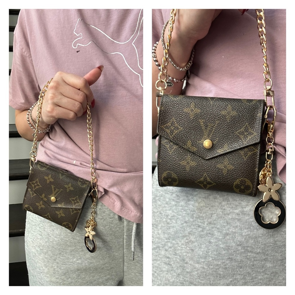 💯 LOUIS VUITTON Monogram Bifold Wallet on Chain (Black Clover) - Picture 13 of 13